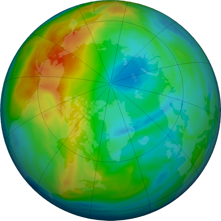 Arctic ozone map for 06 December 2023